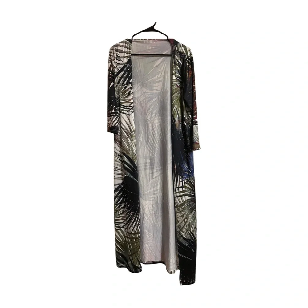 Tropical Leaf Print Coverup